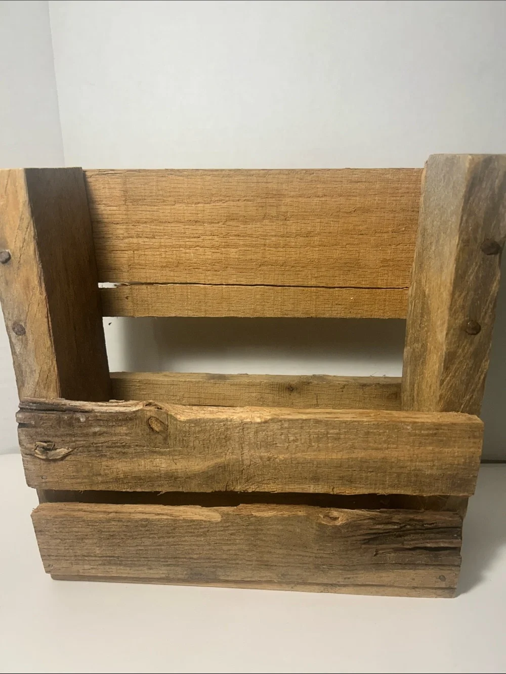 Rustic Wooden Wall Shelf / Planter Natural Brown